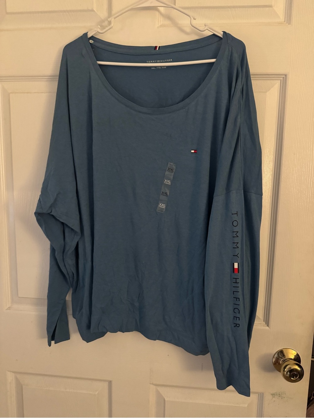 Tommy Hilfiger Dusty Blue Long Sleeve Logo Tee